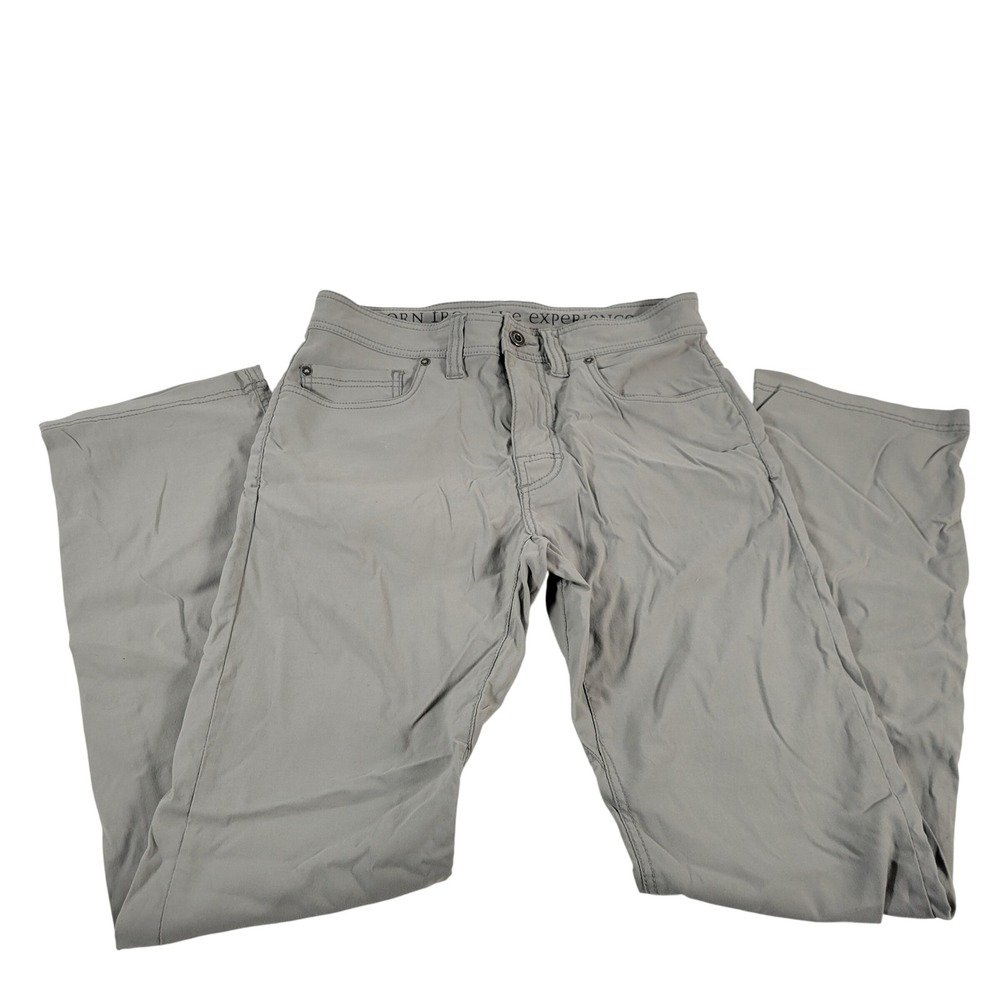 prAna Slim Fit Mens Gray Pants‎ 30W x 32L Outdoor Casual Comfort